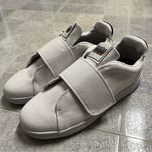 New Goats White Canvas Velcro Sneakers